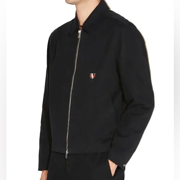 New designer Vayder Black Zip-Up Jacket Logo lightweight stretch twill jacket L